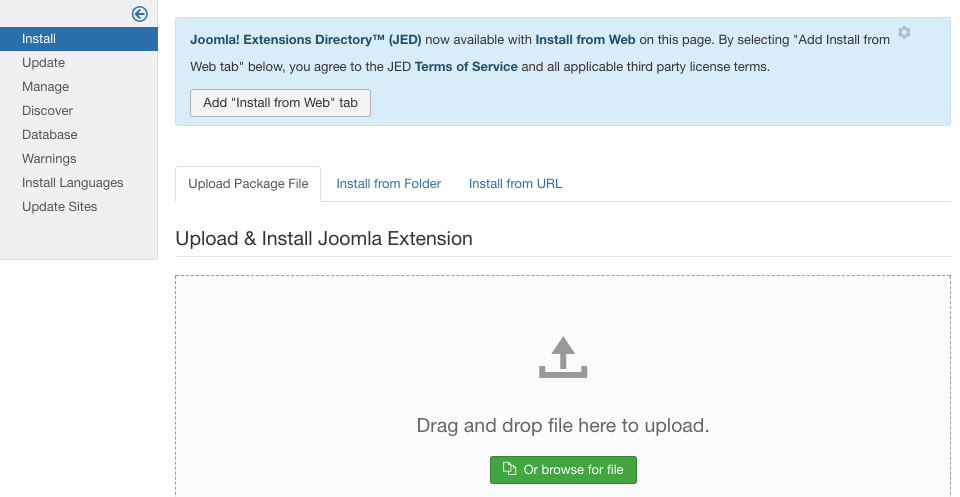 Installing Joomla template