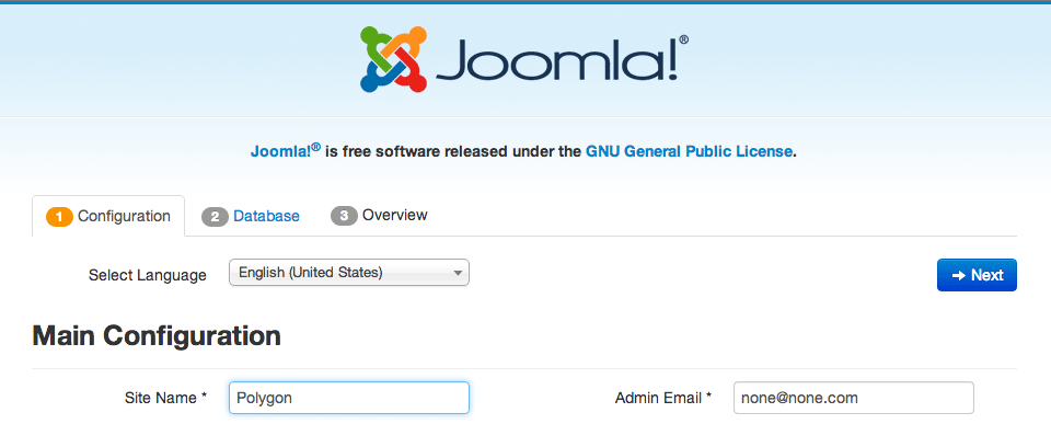 Joomla installation