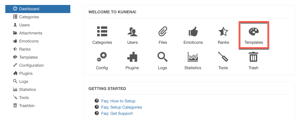 Installing the Kunena template