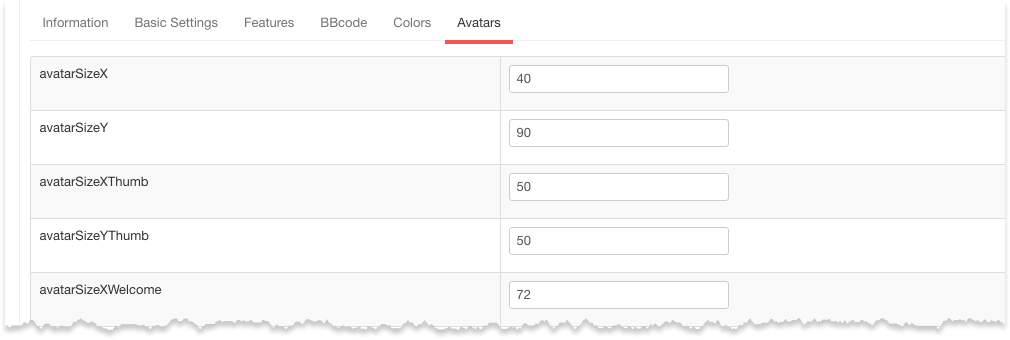 Kunena template - Avatars settings