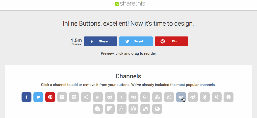 Build Social Share buttons using ShareThis service