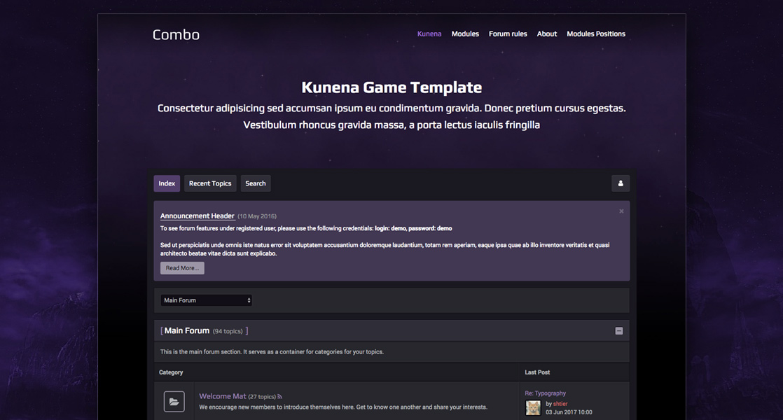 RND Kcombo - dark Kunena game template