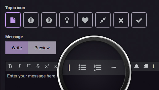 Vector icons in WYSIWYG editor