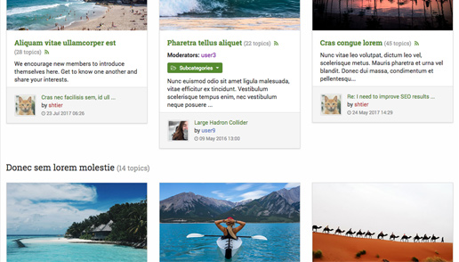RND Kparadise Kunena template - columns and images in categories