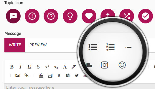 Vector icons in WYSIWYG editor