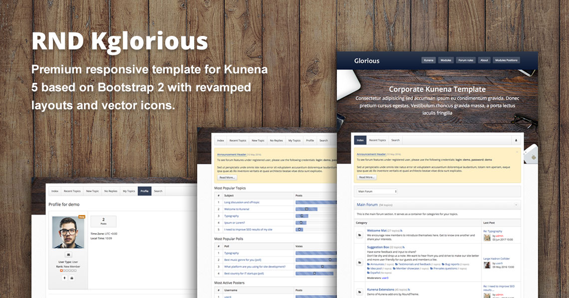 RND Kglorious - new Kunena 5 template release