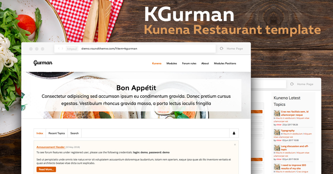 RND Kgurman 2.0 - Restaurant Template for Kunena 5.1