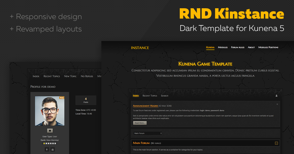 RND Kinstance - Dark Kunena template released