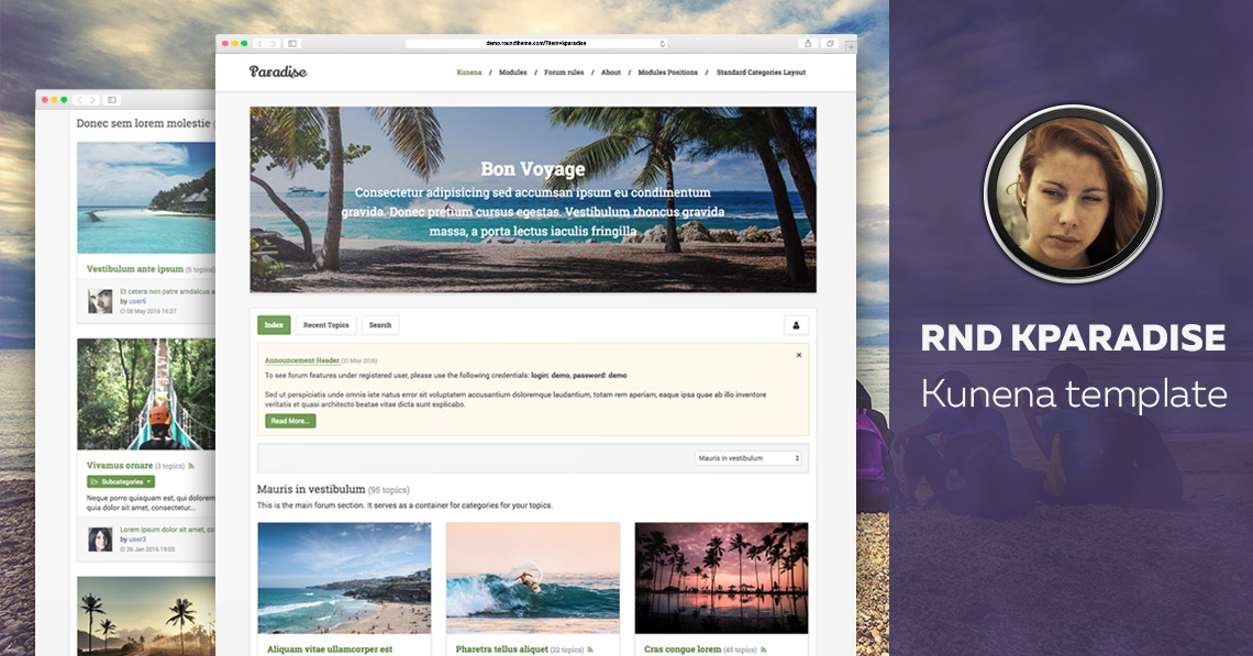 RND Kparadise - Travel Kunena template released
