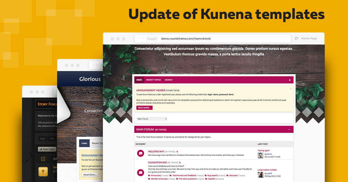 All Kunena templates from RoundTheme are compatible with Kunena 5.1