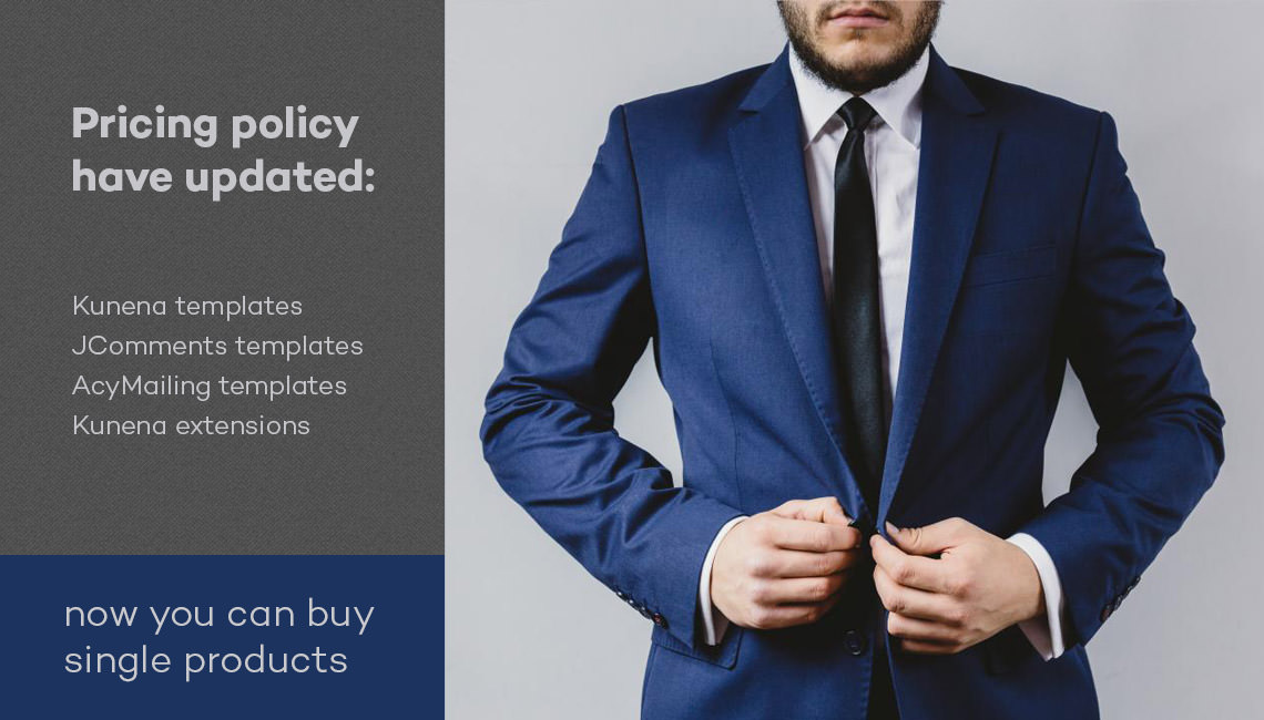 Pricing policy have updated: now you can buy single products